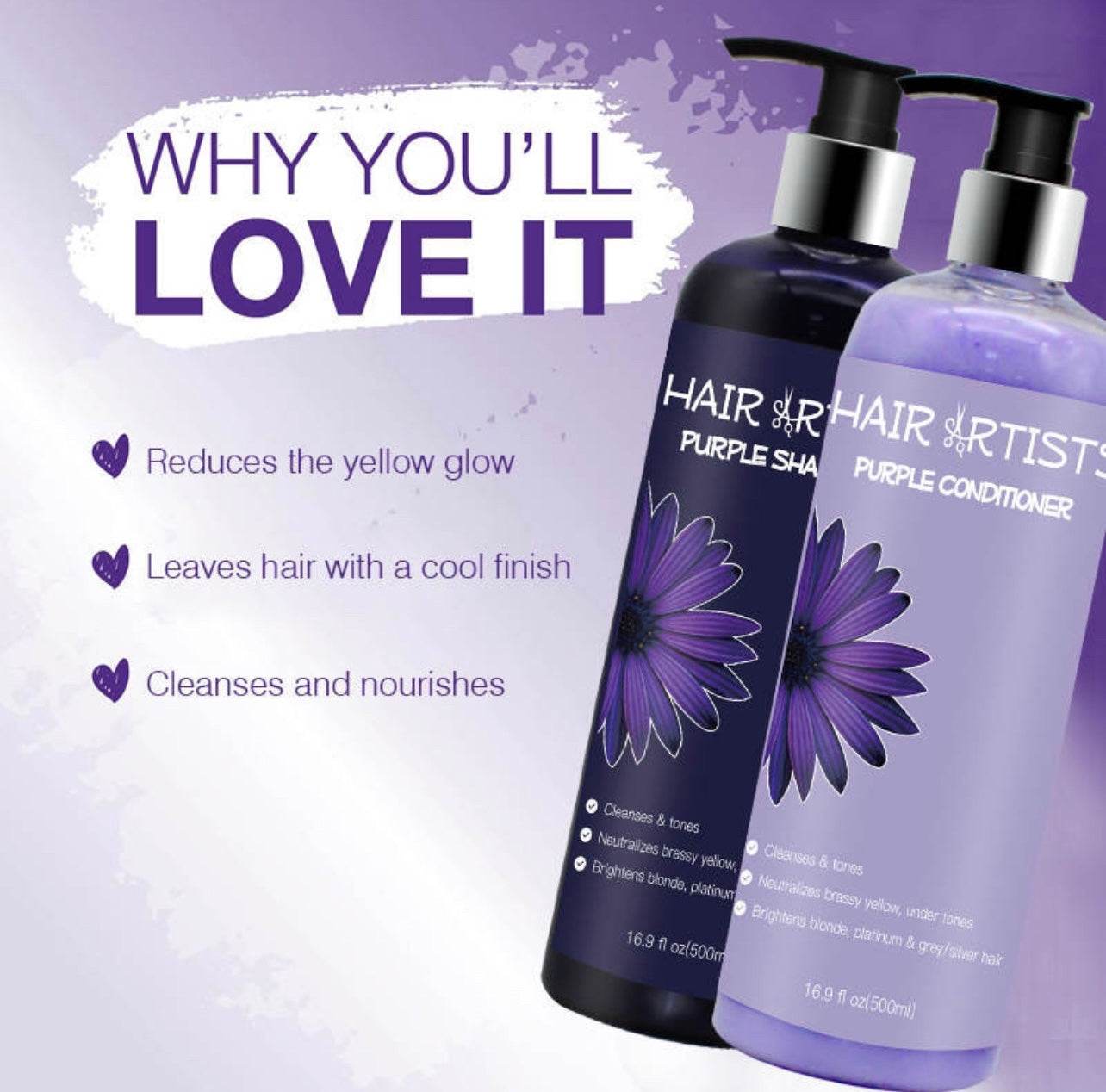Hair Artists Purple Shampoo & Conditioner - Big J's Showstoppin' Store