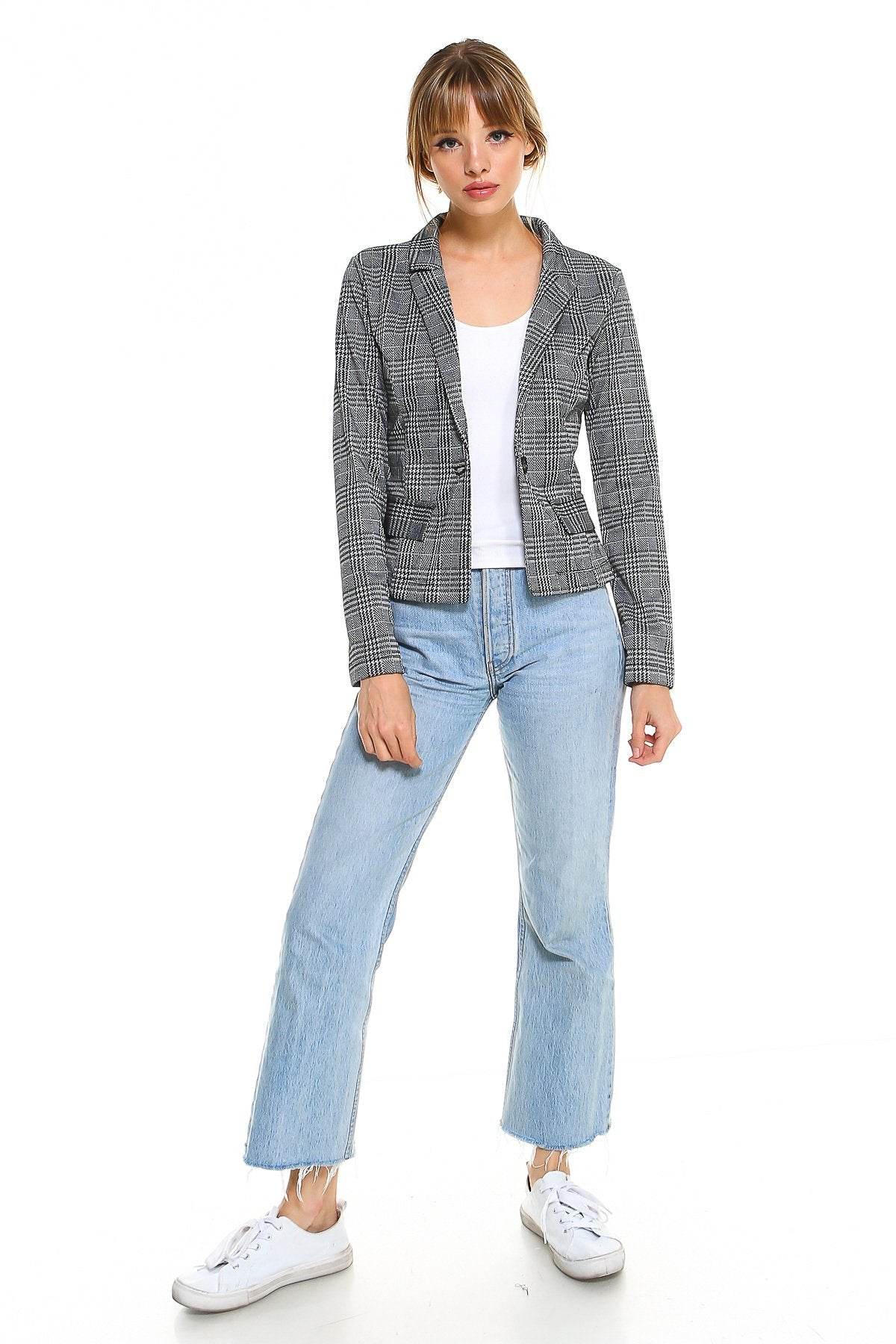 Point Plaid Blazer - Big J's Showstoppin' Store