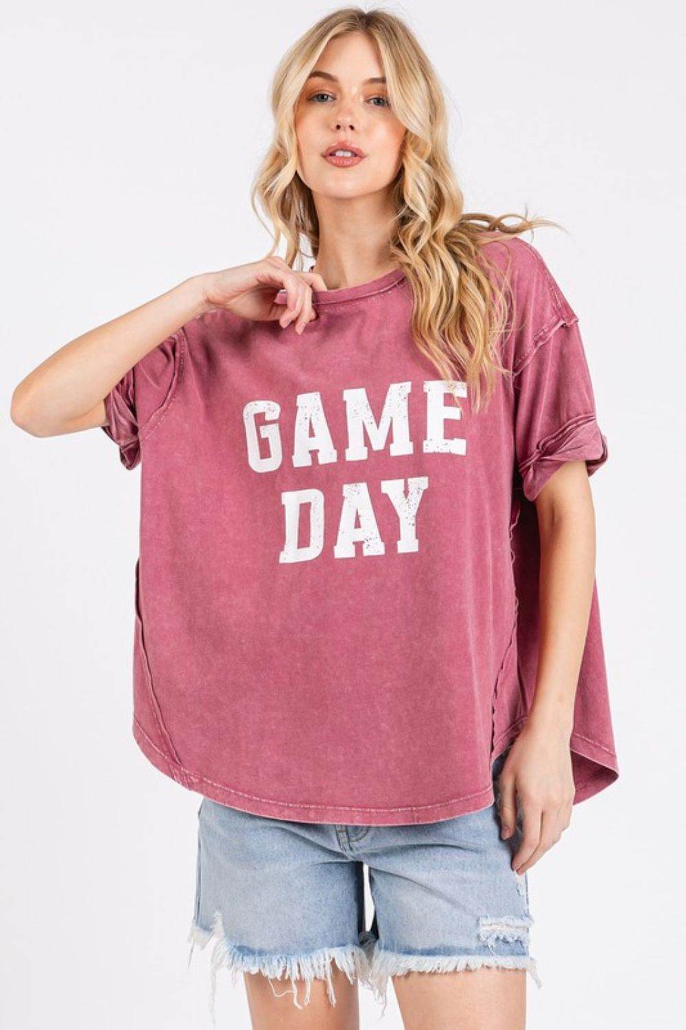 Mittoshop GAME DAY Round Neck Short Sleeve T-Shirt - Big J's Showstoppin' Store