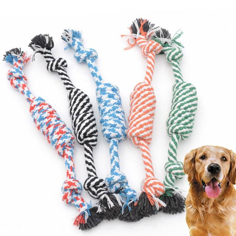 24cm Dog Toy Knot Cotton Rope Pet Puppy Chew Toys - Big J's Showstoppin' Store