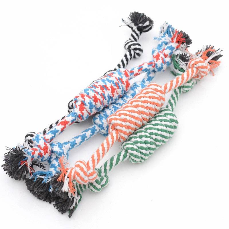 24cm Dog Toy Knot Cotton Rope Pet Puppy Chew Toys - Big J's Showstoppin' Store