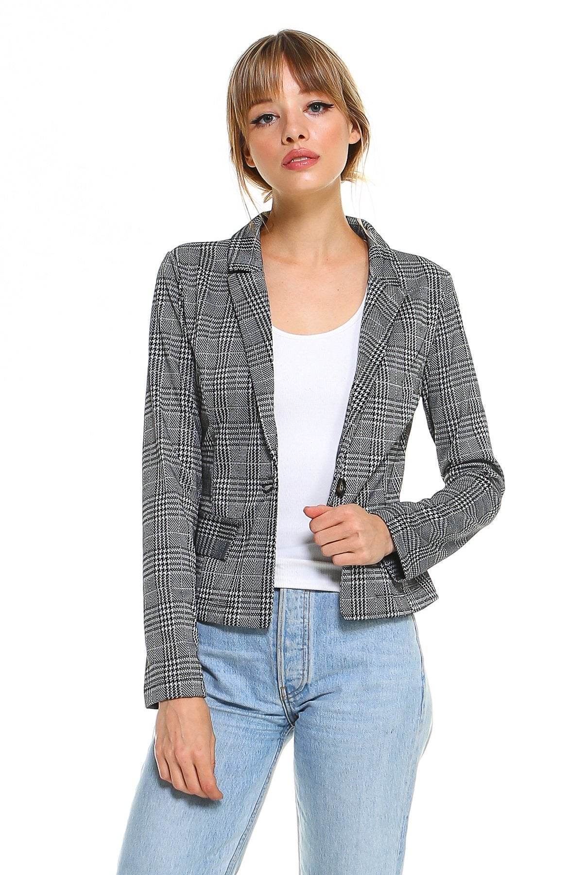 Point Plaid Blazer - Big J's Showstoppin' Store