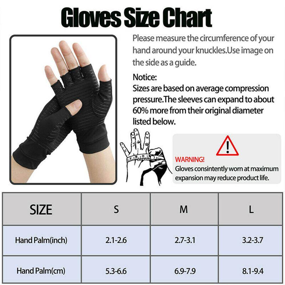 Compression Arthritis Glove Unisex Joint Pain Relief Half Finger Brace - Big J's Showstoppin' Store