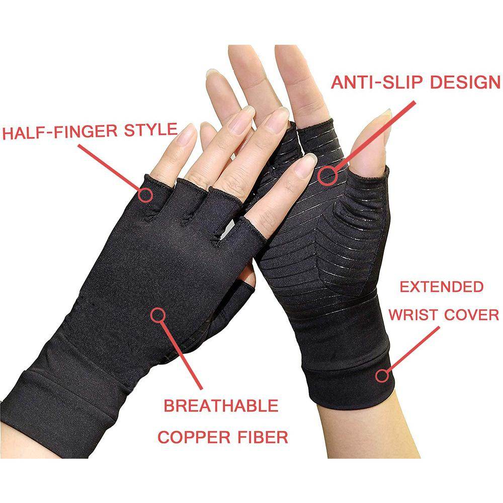 Compression Arthritis Glove Unisex Joint Pain Relief Half Finger Brace - Big J's Showstoppin' Store