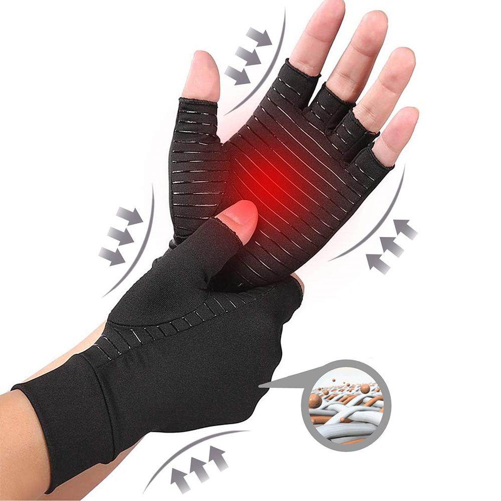 Compression Arthritis Glove Unisex Joint Pain Relief Half Finger Brace - Big J's Showstoppin' Store