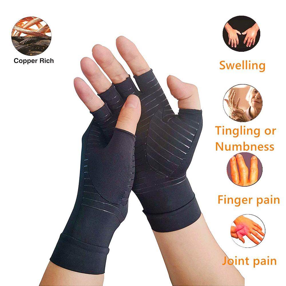 Compression Arthritis Glove Unisex Joint Pain Relief Half Finger Brace - Big J's Showstoppin' Store