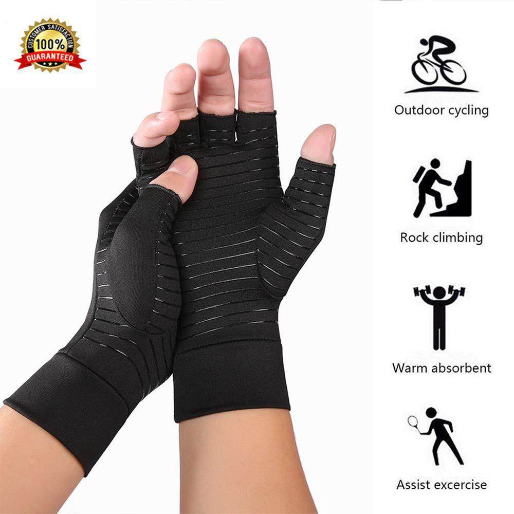Compression Arthritis Glove Unisex Joint Pain Relief Half Finger Brace - Big J's Showstoppin' Store