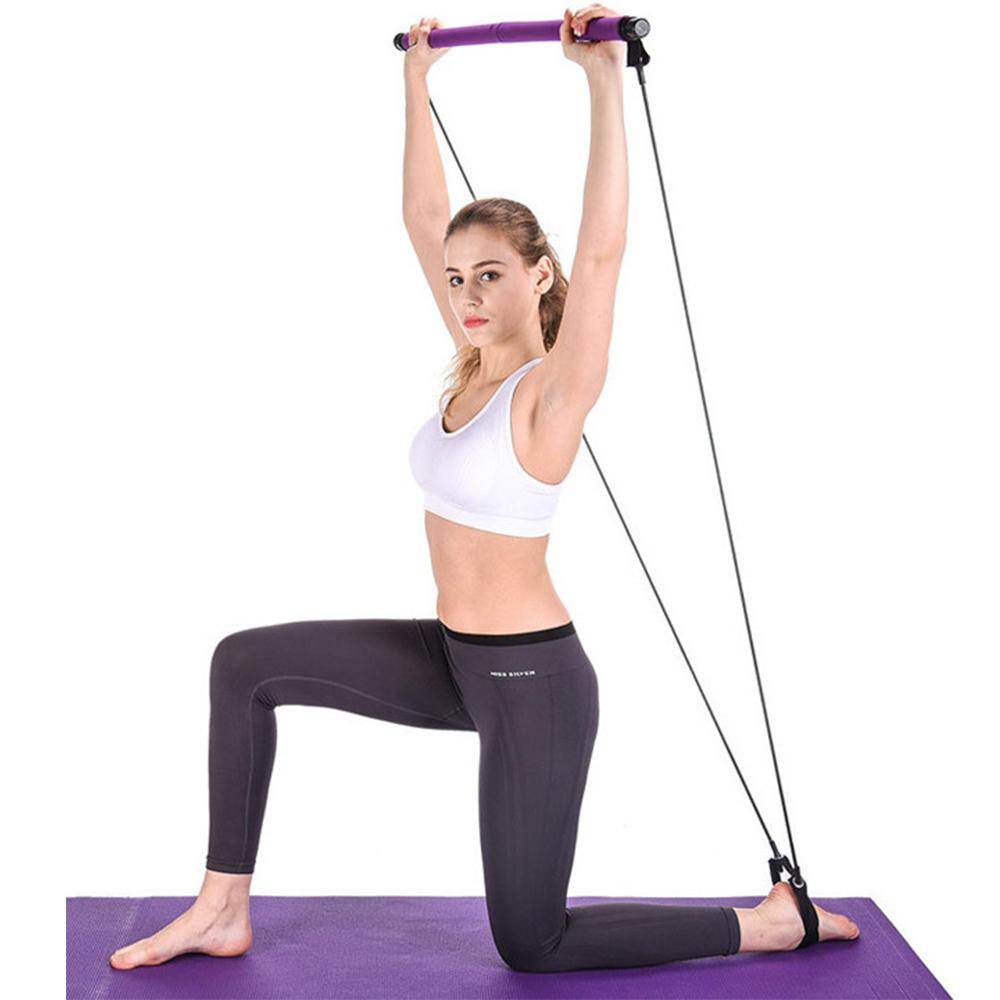 Adjustable Pilates Bar Kit Resistance Band Exercise Stick Toning Gym - Big J's Showstoppin' Store