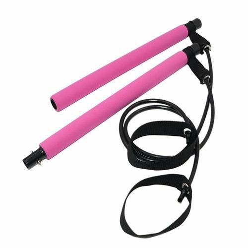 Adjustable Pilates Bar Kit Resistance Band Exercise Stick Toning Gym - Big J's Showstoppin' Store
