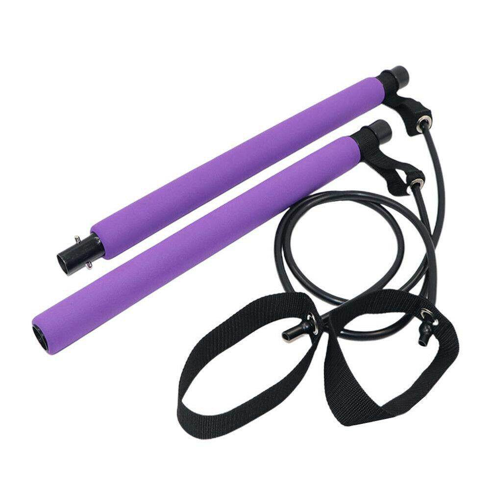 Adjustable Pilates Bar Kit Resistance Band Exercise Stick Toning Gym - Big J's Showstoppin' Store