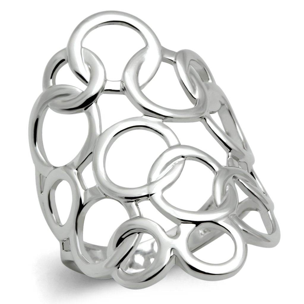 3W170 - Rhodium Brass Ring with No Stone - Big J's Showstoppin' Store
