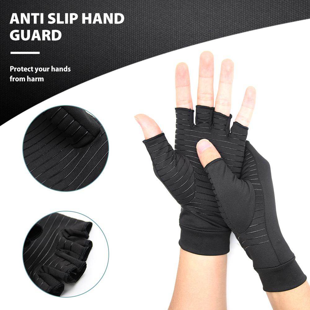 Compression Arthritis Glove Unisex Joint Pain Relief Half Finger Brace - Big J's Showstoppin' Store