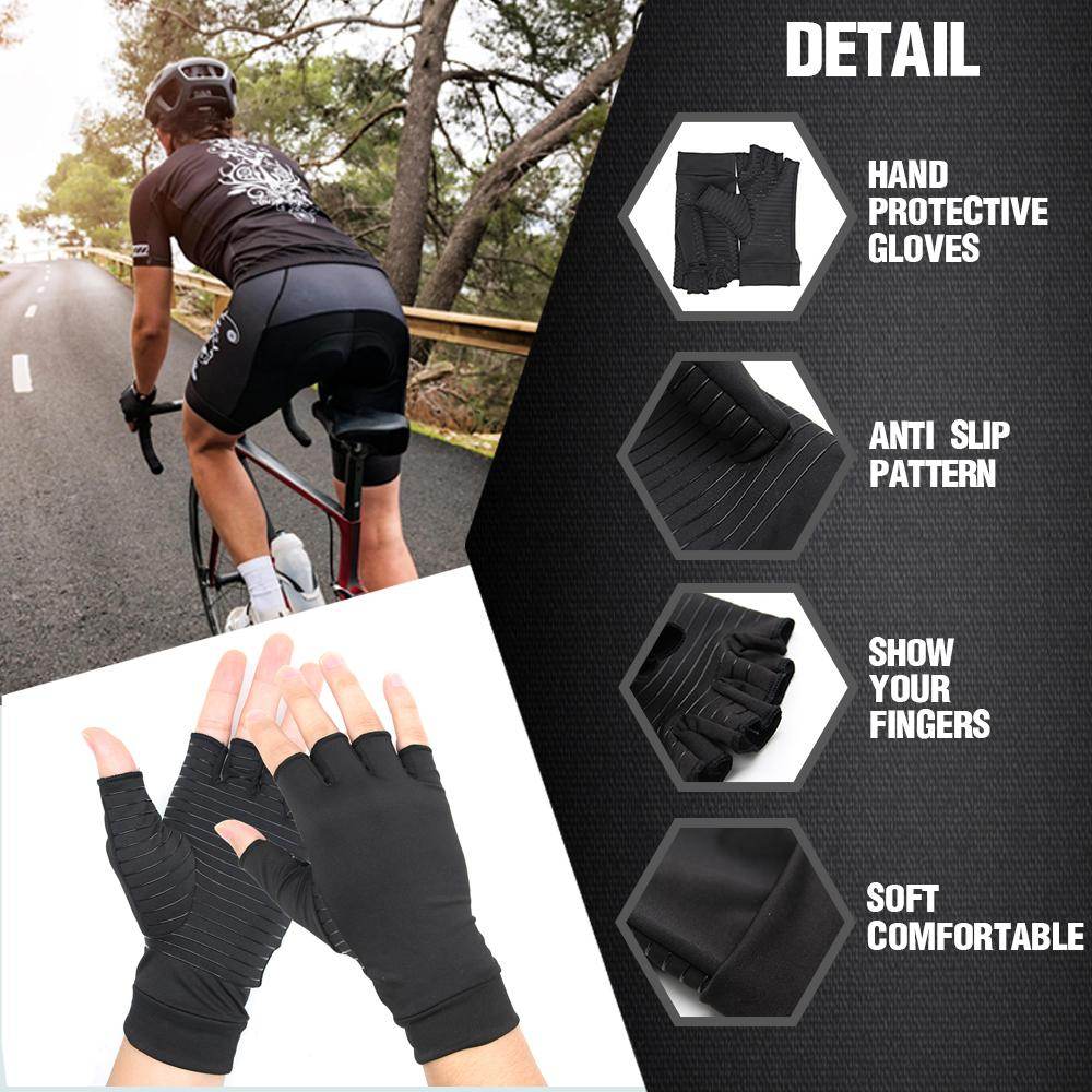 Compression Arthritis Glove Unisex Joint Pain Relief Half Finger Brace - Big J's Showstoppin' Store