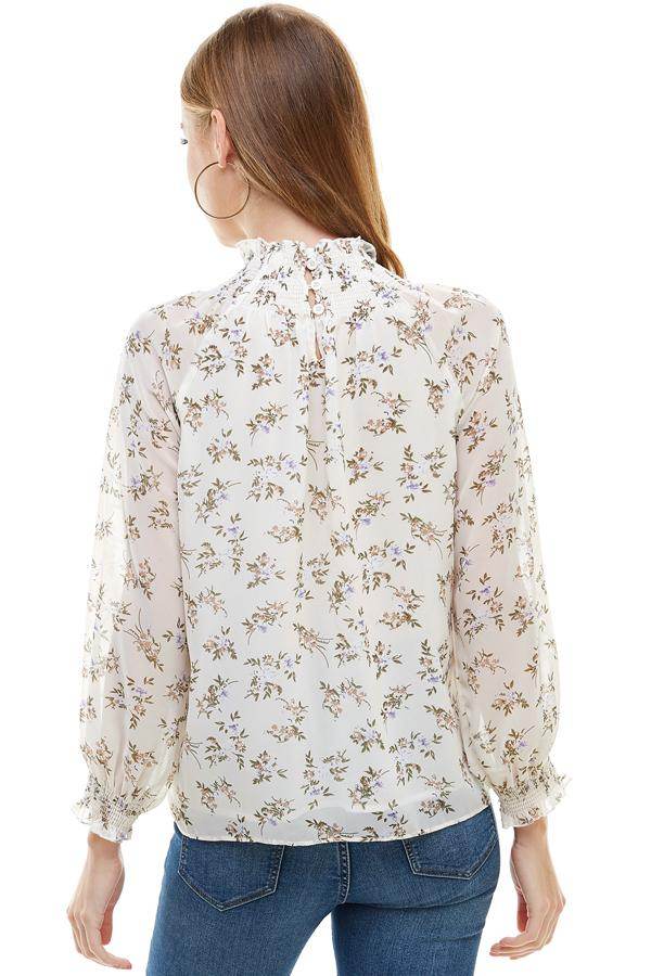 DITSY FLORAL LONG SLEEVES BLOUSE - Big J's Showstoppin' Store