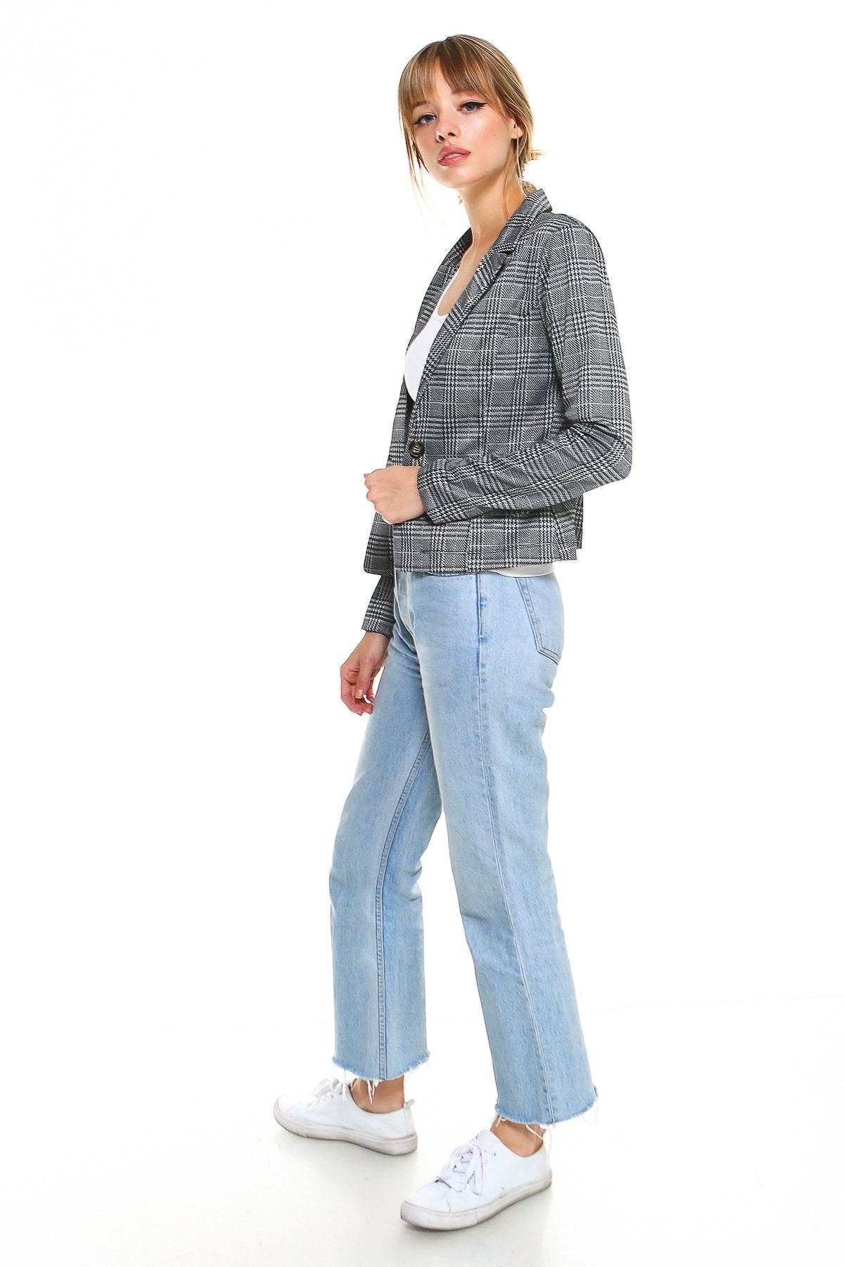 Point Plaid Blazer - Big J's Showstoppin' Store
