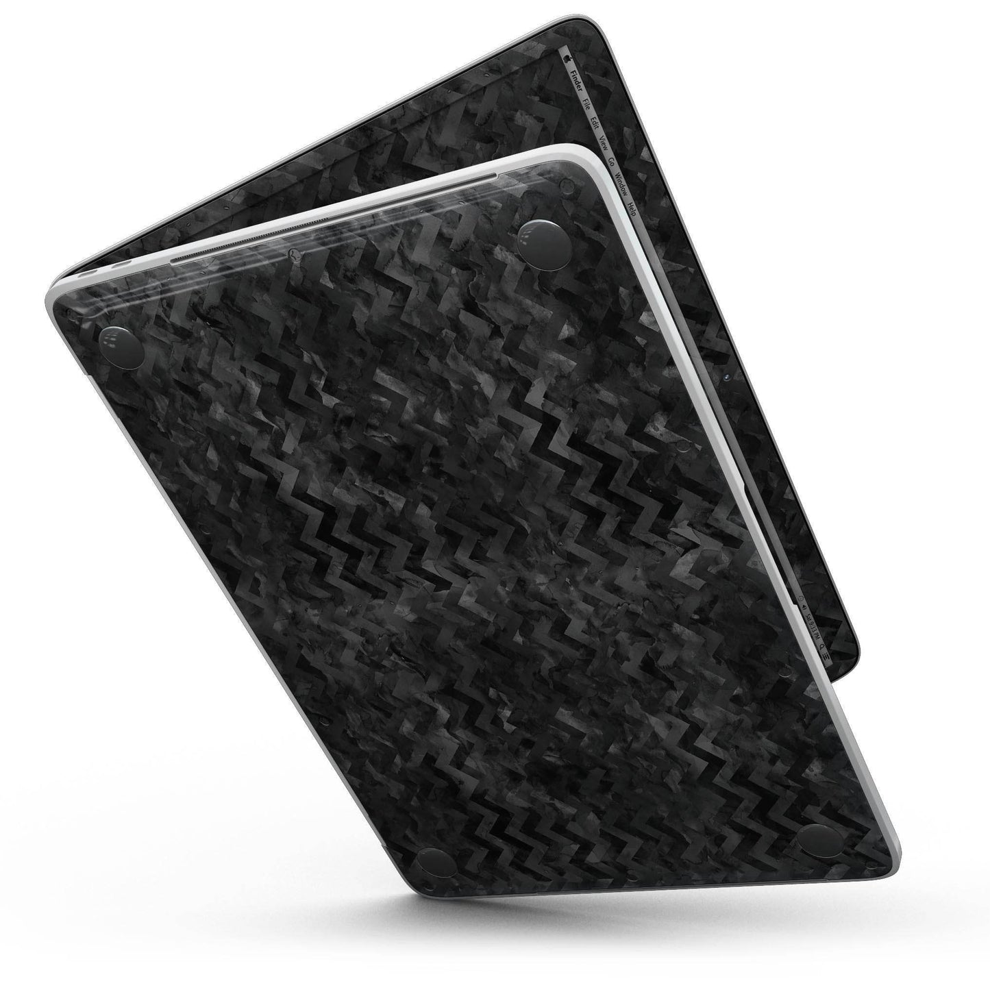 Black Basic Watercolor Chevron Pattern - MacBook Pro with Touch Bar - Big J's Showstoppin' Store