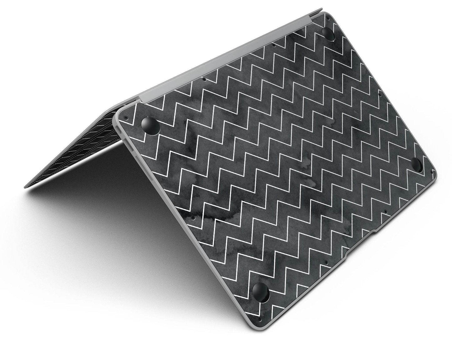 Black Watercolor with White Chevron - MacBook Air Skin Kit - Big J's Showstoppin' Store