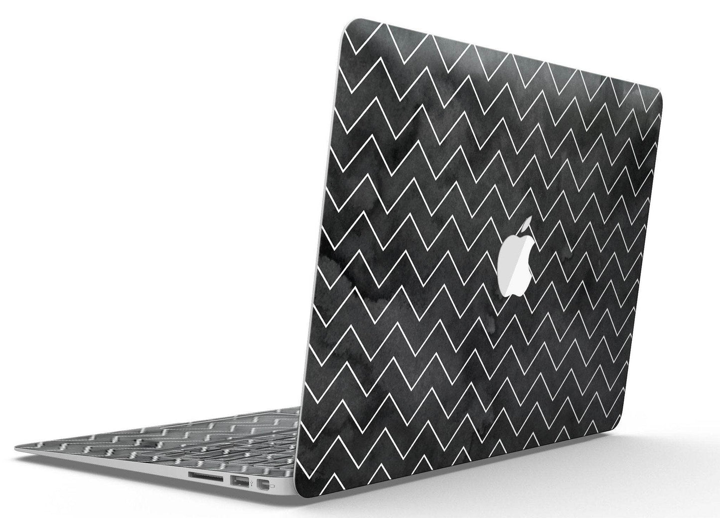 Black Watercolor with White Chevron - MacBook Air Skin Kit - Big J's Showstoppin' Store