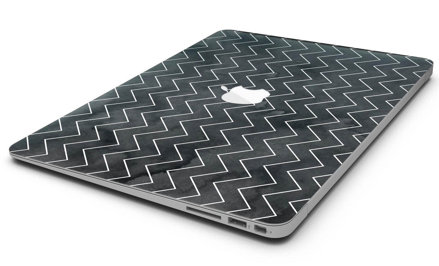 Black Watercolor with White Chevron - MacBook Air Skin Kit - Big J's Showstoppin' Store