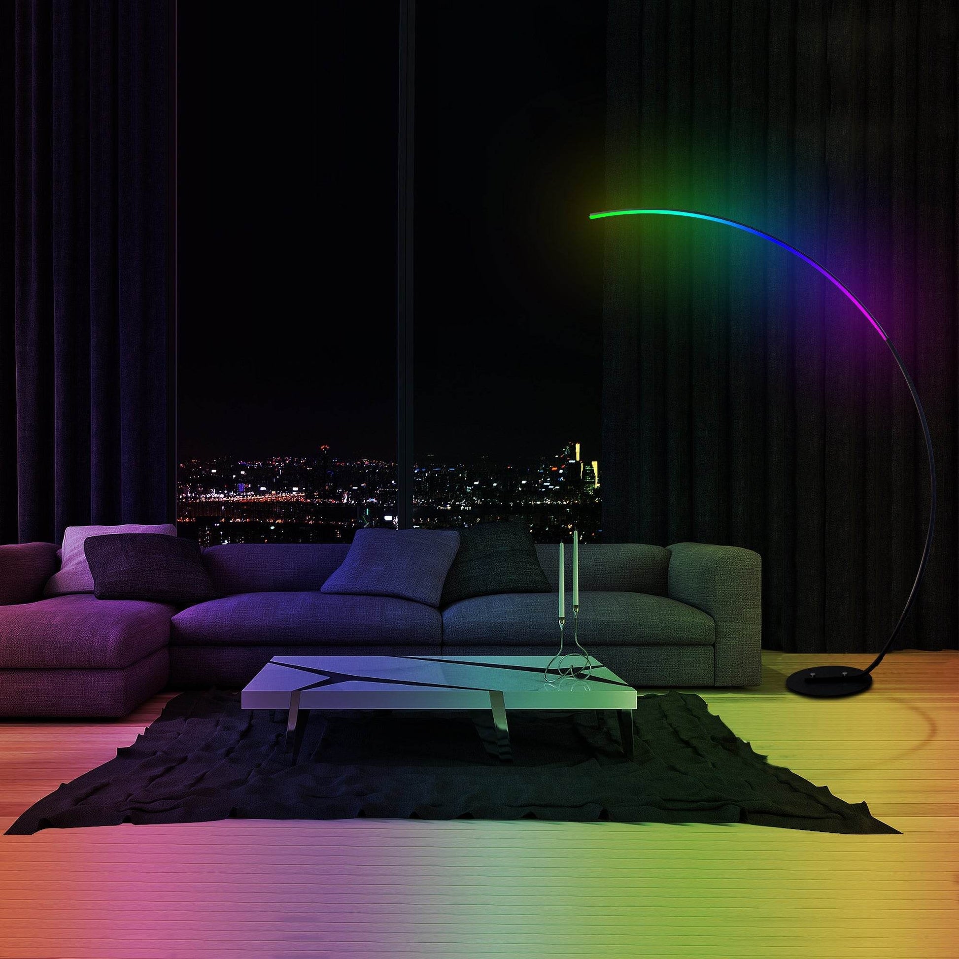 RGBW Modern Curve Floor Lamp | New Version - Big J's Showstoppin' Store