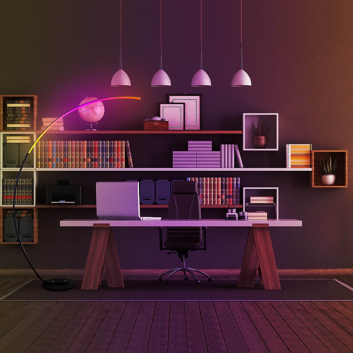 RGBW Modern Curve Floor Lamp | New Version - Big J's Showstoppin' Store