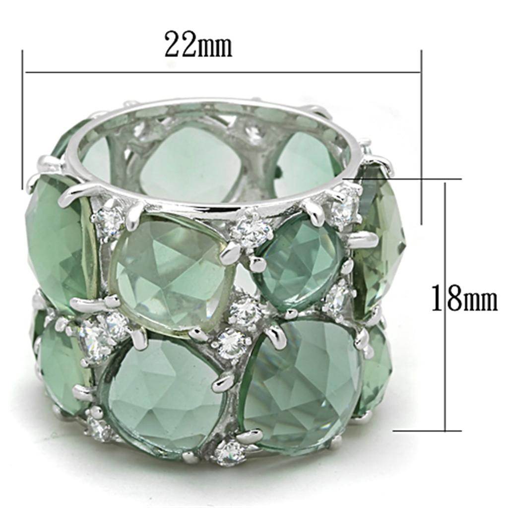 LOS764 - Rhodium 925 Sterling Silver Ring with Synthetic Synthetic - Big J's Showstoppin' Store