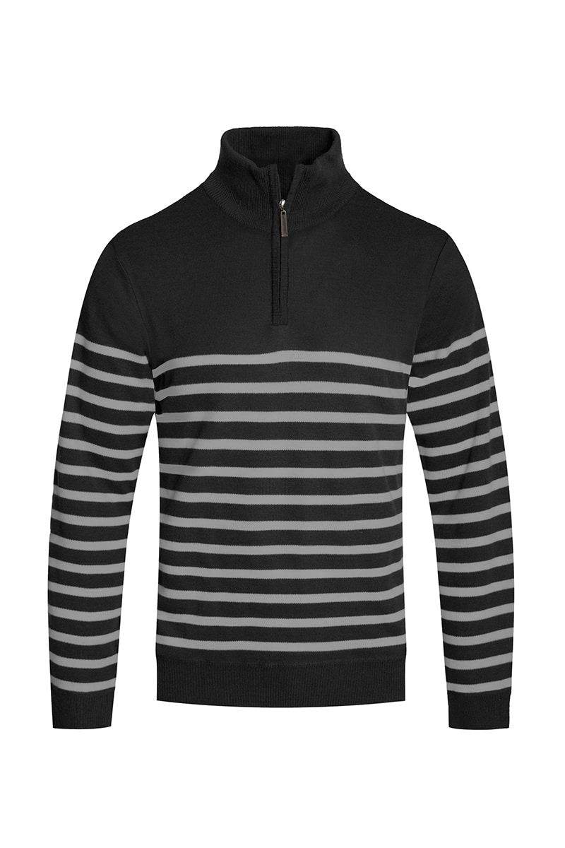 QUARTER ZIP STRIPE POLLUVER - Big J's Showstoppin' Store