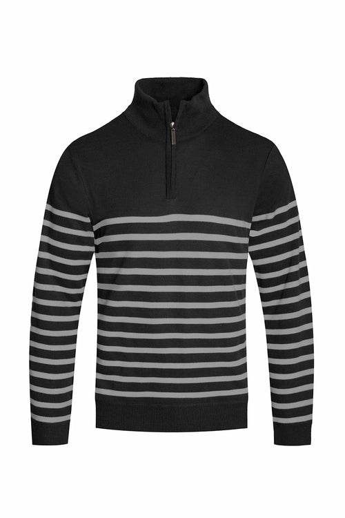 QUARTER ZIP STRIPE POLLUVER - Big J's Showstoppin' Store