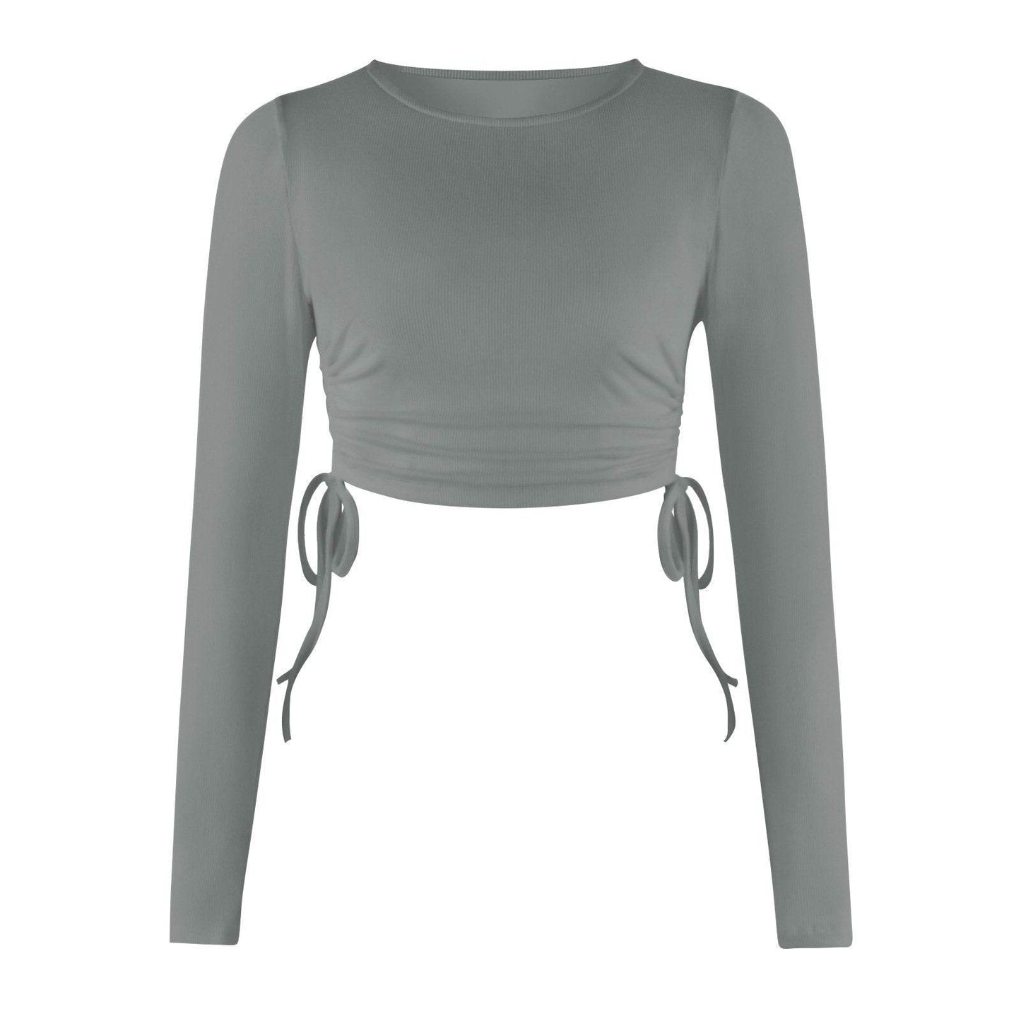 Women's Dry Crop Tops Long Sleeve Side Drawstring Ruched Shirts - Big J's Showstoppin' Store