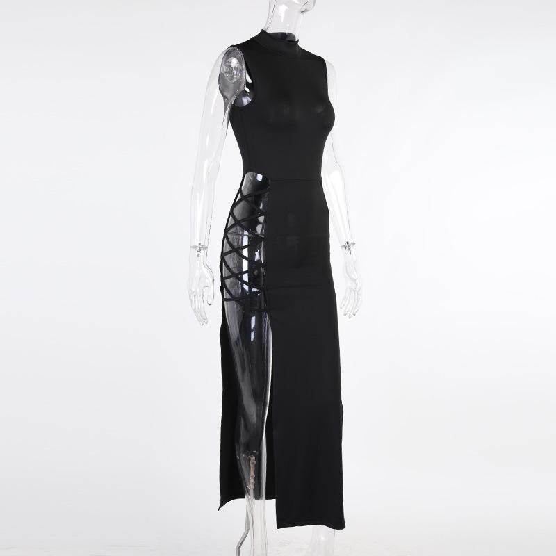 Black Sleeveless Bandage Sexy Dress for Women - Big J's Showstoppin' Store