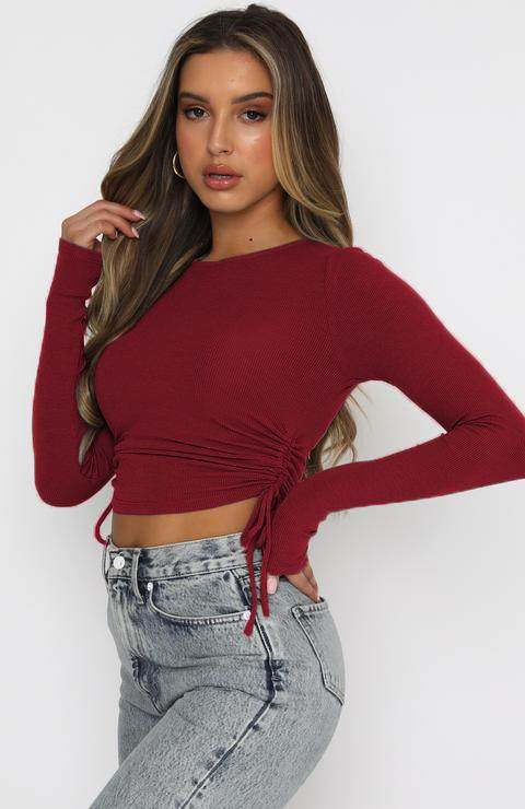 Women's Dry Crop Tops Long Sleeve Side Drawstring Ruched Shirts - Big J's Showstoppin' Store