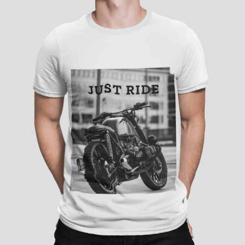 Motorcycle Just Ride Heavy Cotton T-Shirt - Big J's Showstoppin' Store