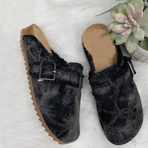 Flat Heel Round Toe Canvas Loafer Women's Vintage Clogs - Big J's Showstoppin' Store