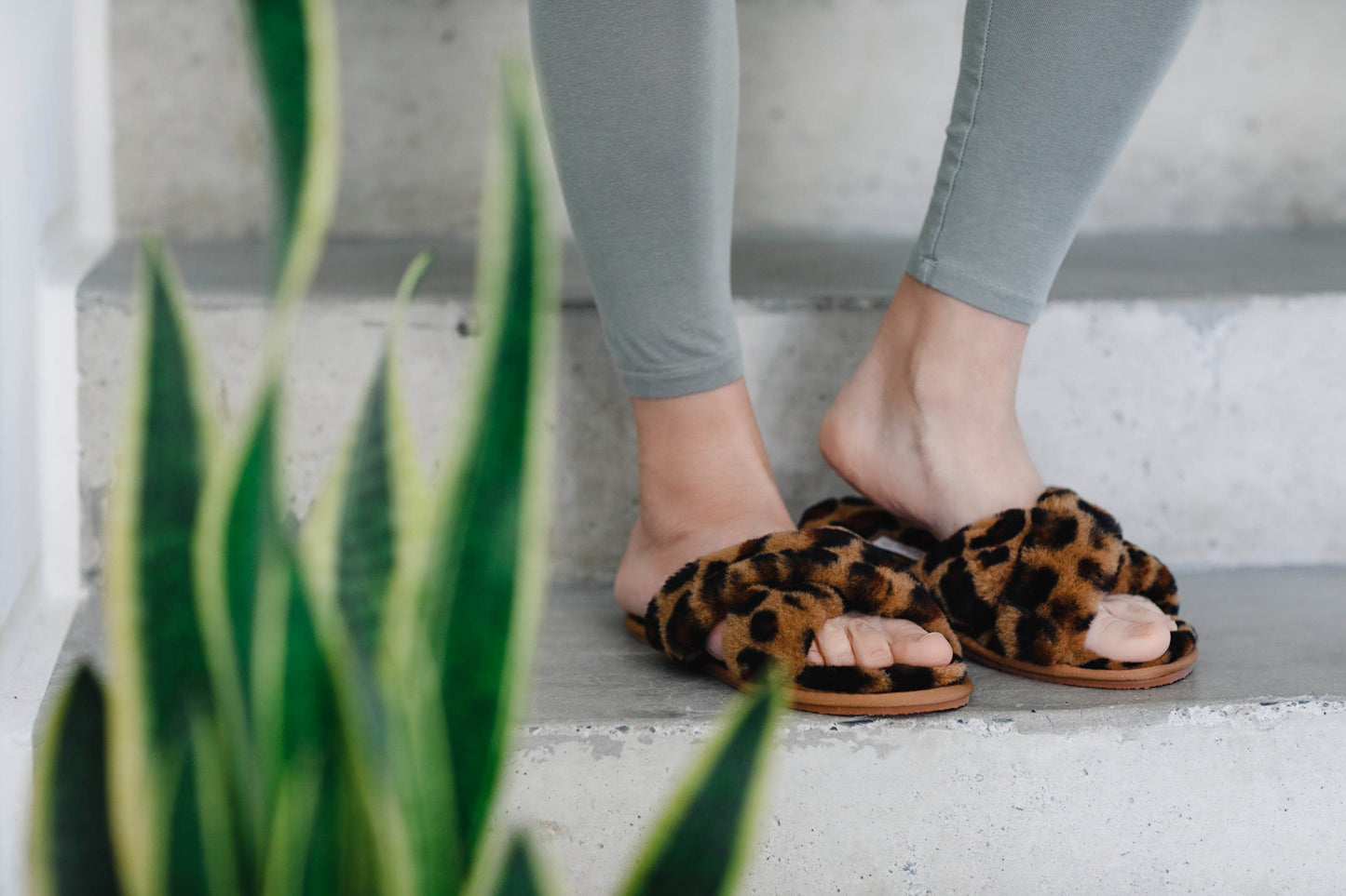 Delilah Ladies Sheepskin Slider Slipper - Leopard - Big J's Showstoppin' Store