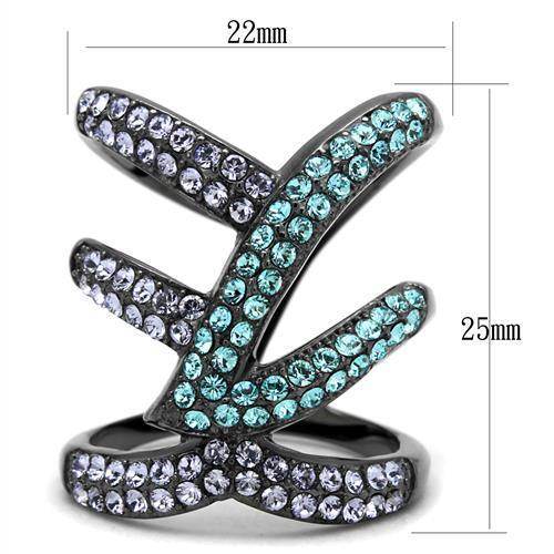 TK2766 - IP Light Black (IP Gun) Stainless Steel Ring with Top Grade - Big J's Showstoppin' Store