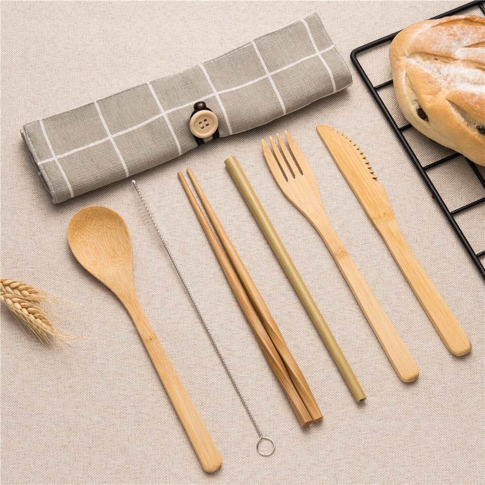 Bamboo Traveling Cutlery Set - Big J's Showstoppin' Store