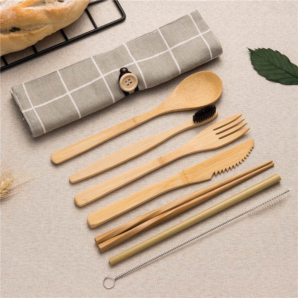 Bamboo Traveling Cutlery Set - Big J's Showstoppin' Store