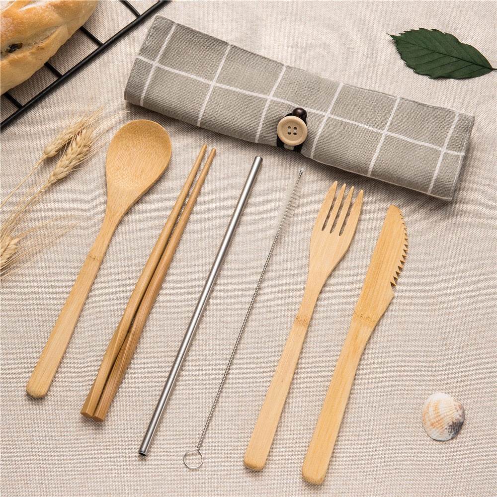 Bamboo Traveling Cutlery Set - Big J's Showstoppin' Store