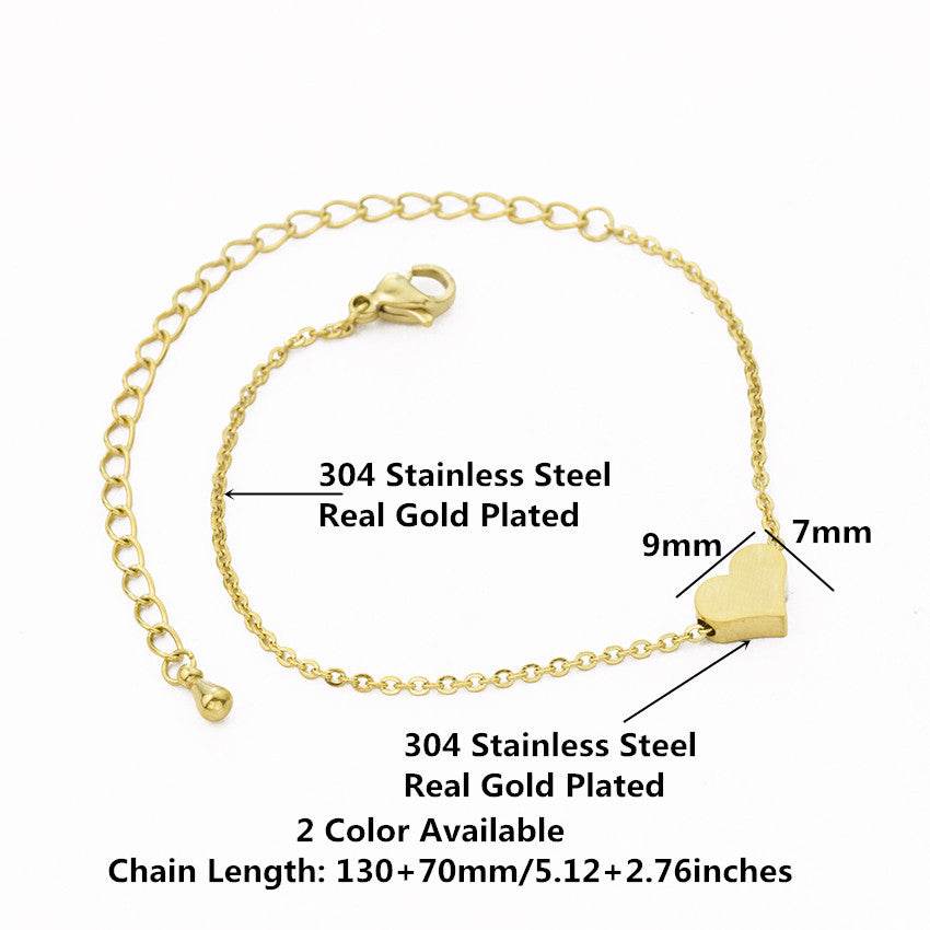 Tiny Heart Bracelet For Women Stainless Steel - Big J's Showstoppin' Store