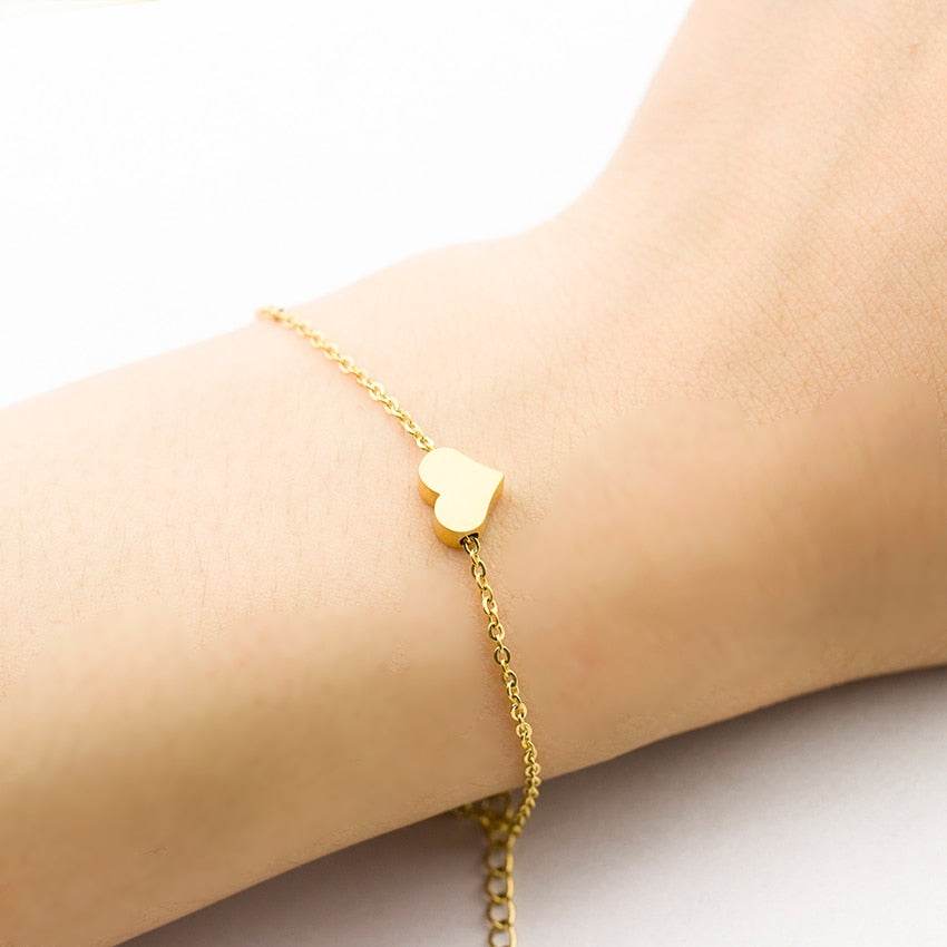 Tiny Heart Bracelet For Women Stainless Steel - Big J's Showstoppin' Store