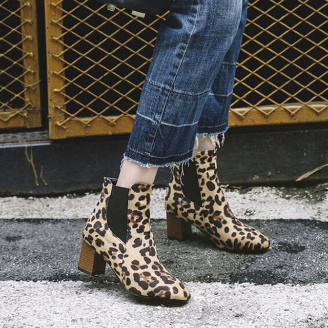 Women's Snow Boots Leopard-Printed Shoes Fashion - Big J's Showstoppin' Store