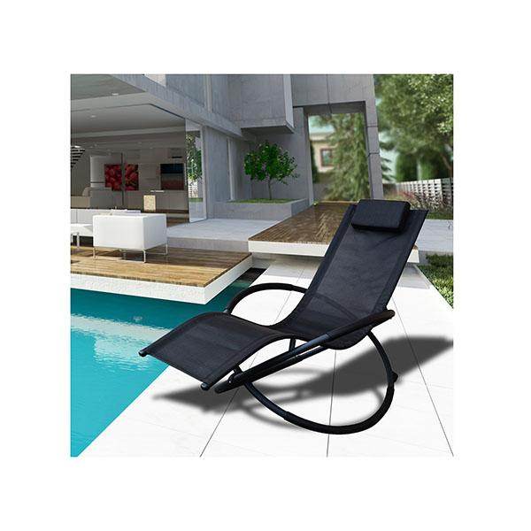 Zero Gravity Portable Foldable Rocking Chair Recliner Black - Big J's Showstoppin' Store