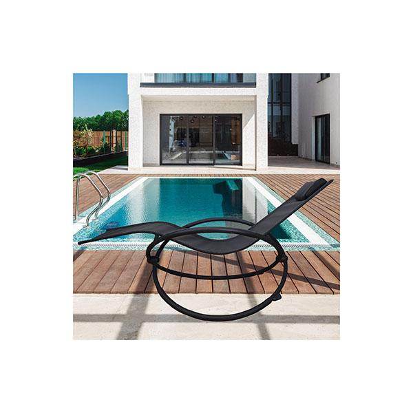 Zero Gravity Portable Foldable Rocking Chair Recliner Black - Big J's Showstoppin' Store