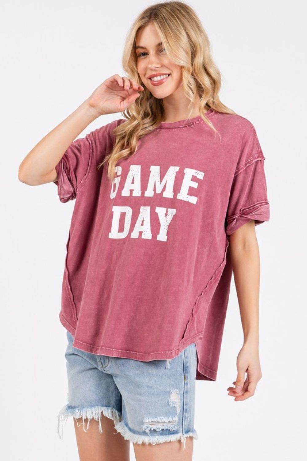 Mittoshop GAME DAY Round Neck Short Sleeve T-Shirt - Big J's Showstoppin' Store