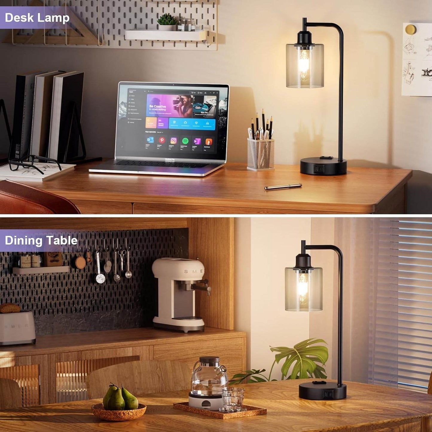 Industrial Touch Bedroom Lamps for Bedrooms Set of 2-3-Way Dimmable - Big J's Showstoppin' Store