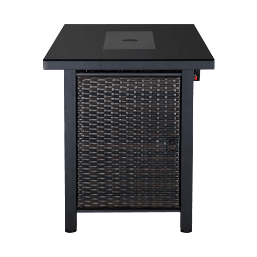 Rattan Propane Outdoor Fire Pit Table with Lid - Big J's Showstoppin' Store