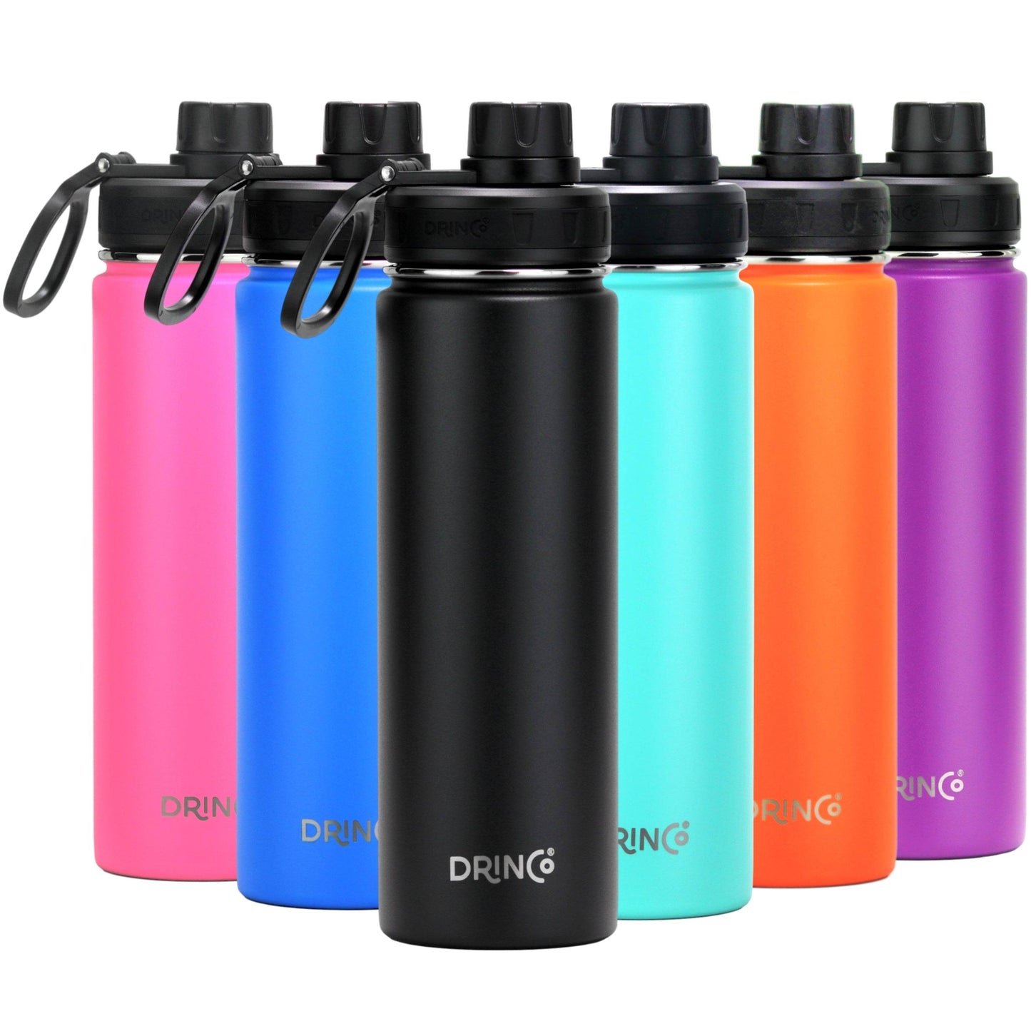 DRINCO® 22oz Stainless Steel Sport Water Bottle - Black - Big J's Showstoppin' Store