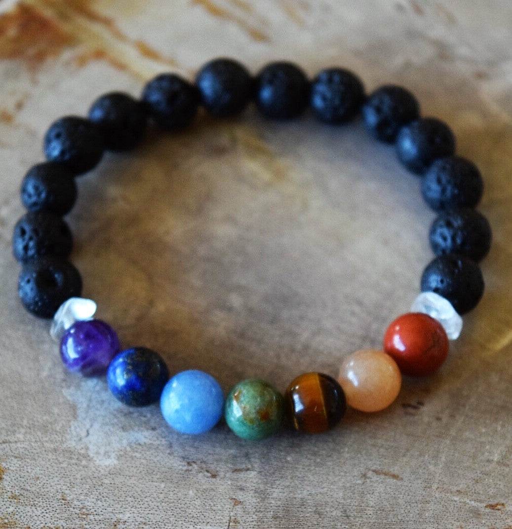 Aromatherapy Chakra Diffuser Bracelet with Genuine Gemstones! - Big J's Showstoppin' Store