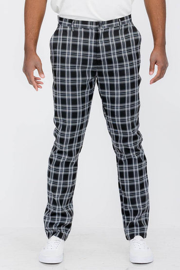 Plaid Slim Fit Trouser Pants - Big J's Showstoppin' Store