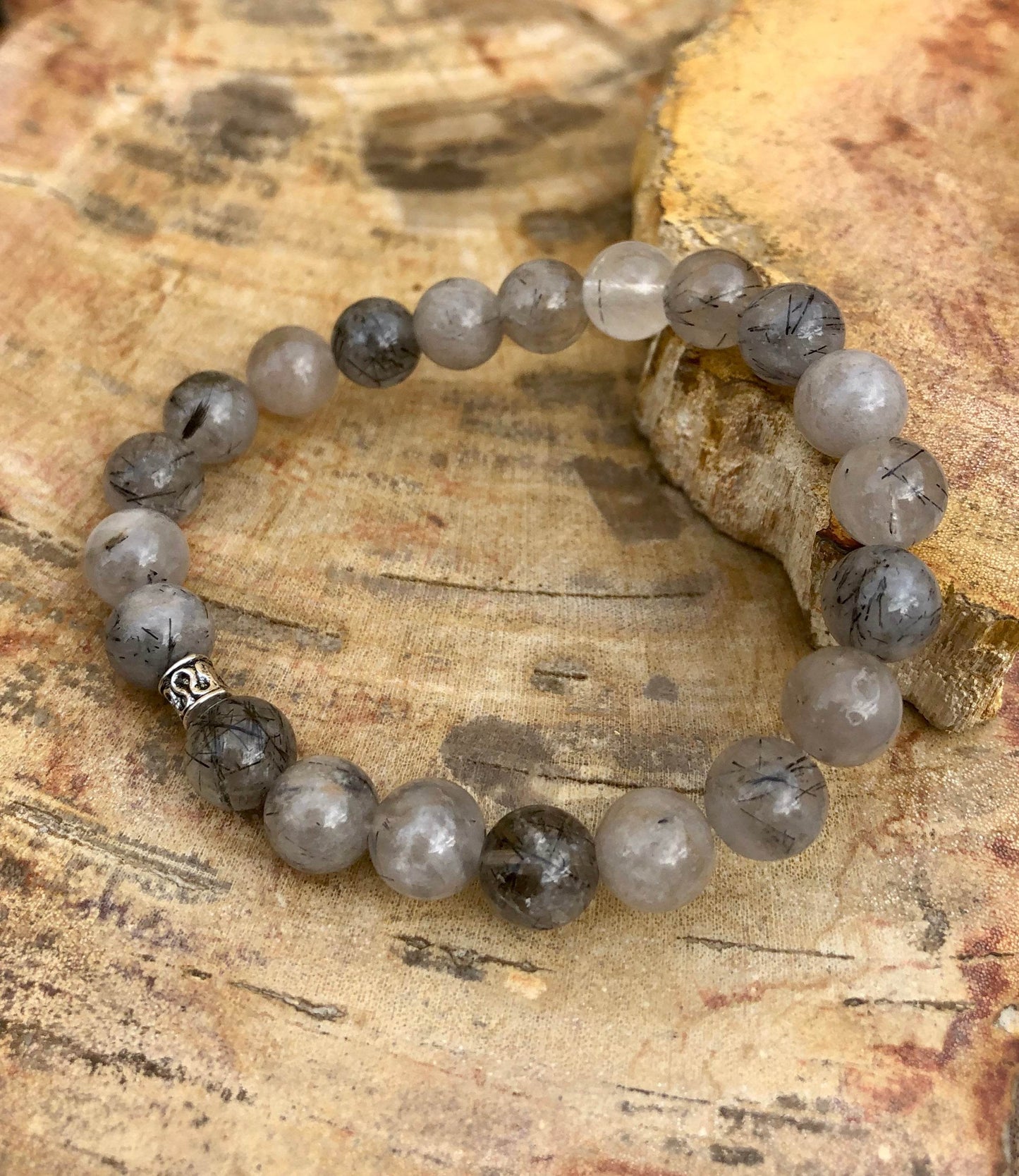 Black Tourmaline Quartz Stretch Bracelet! Natural Crystals & Handmade! - Big J's Showstoppin' Store